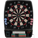 Physionics® Elektronische Dartscheibe - 28 Spiele, 131 Spielvarianten, inkl. 12 Dartpfeile, 100 Ersatz-Pfeilspitzen und Netzteil, 8 Spieler - LED Anzeige Dartboard, Dartautomat, Dartspiel, Darts