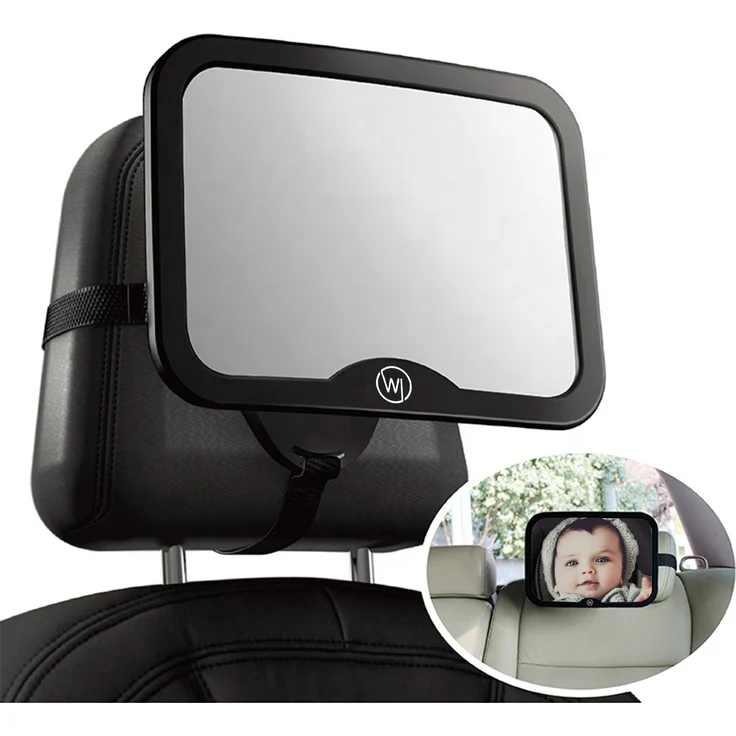 Wicked Chili Auto Baby Spiegel mit Baby on Board Schild, Rücksitzspiegel bruchsicher XXL Sichtfeld 21,5 x 14,5 cm – Bild 7