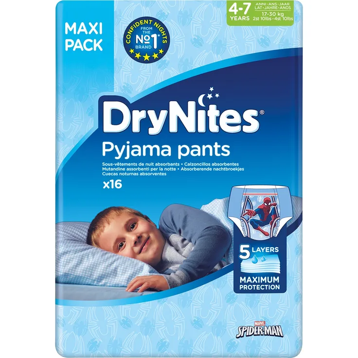 Huggies - Dry Nites Pyjama Unterhosen Jungen Jumbo Monatspackung, 3-5 Jahre (64 Stück)