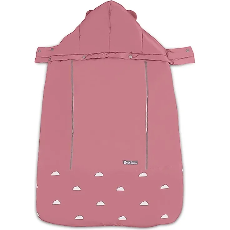 SONARIN Universal All Seasons Regenschutz für Babytrage, Wintermantel warm, Fußsack, Winddicht, Wasserdicht, Abnehmbarer Hut(Rosa)