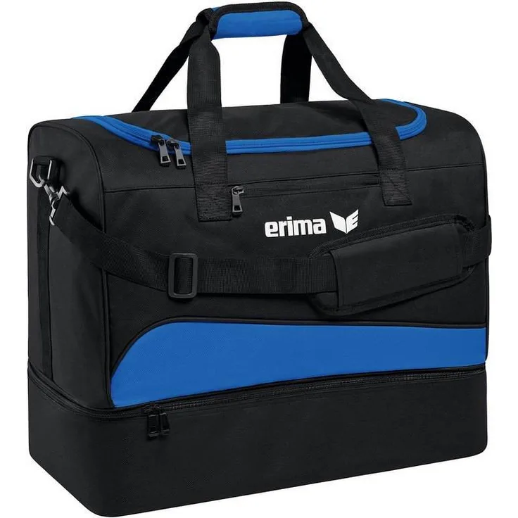 Erima Club 1900 2. 0 Sporttasche mit Bodenfach new royal/schwarz, S 40 x 23 x 35 cm (32 Liter)