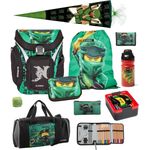 Lego Explorer Schulranzen Komplett-Set 10tlg. NINJAGO GOLDEN POWER Ranzen 1. Klasse mit Sporttasche und Ninja Schultüte