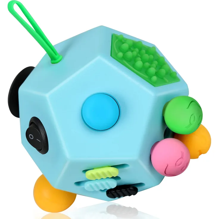 Fidget Toy Cube 12 Seiten - Anti Stress ADHS Würfel Klein Spielzeug Anxiety Artsylabs Cube Toy Original für Erwachsene,Kinder - ADD,ASD,ADHD - Schule,Büro,Reisen - by VCOSTORE