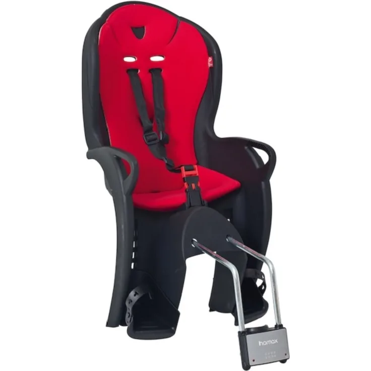 HAMAX Fahrrad Kindersitz Kiss bis zu 22 kg - schwarz/rot