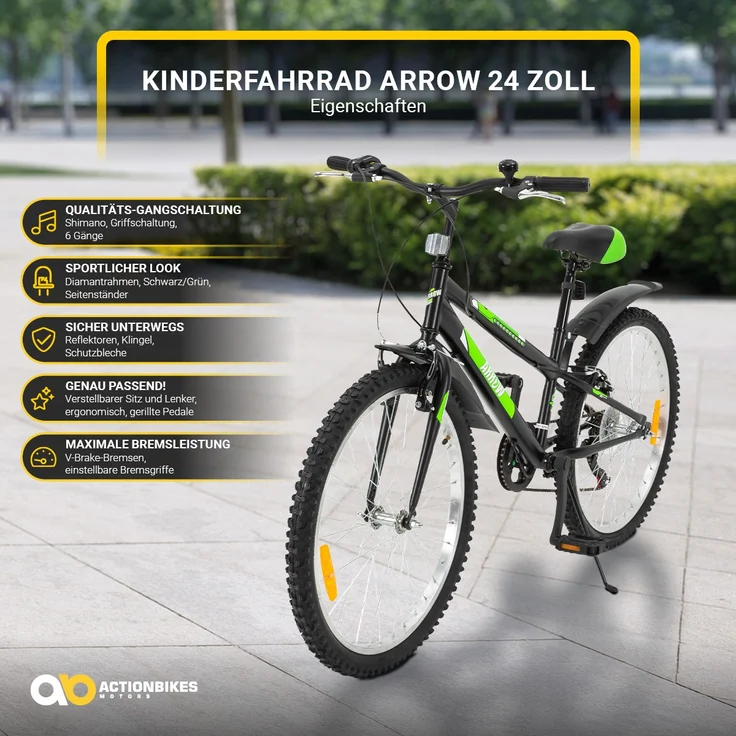 Actionbikes Kinderfahrrad Arrow 24 Zoll Kinderrad Gangschaltung Kinder Fahrrad – Bild 2