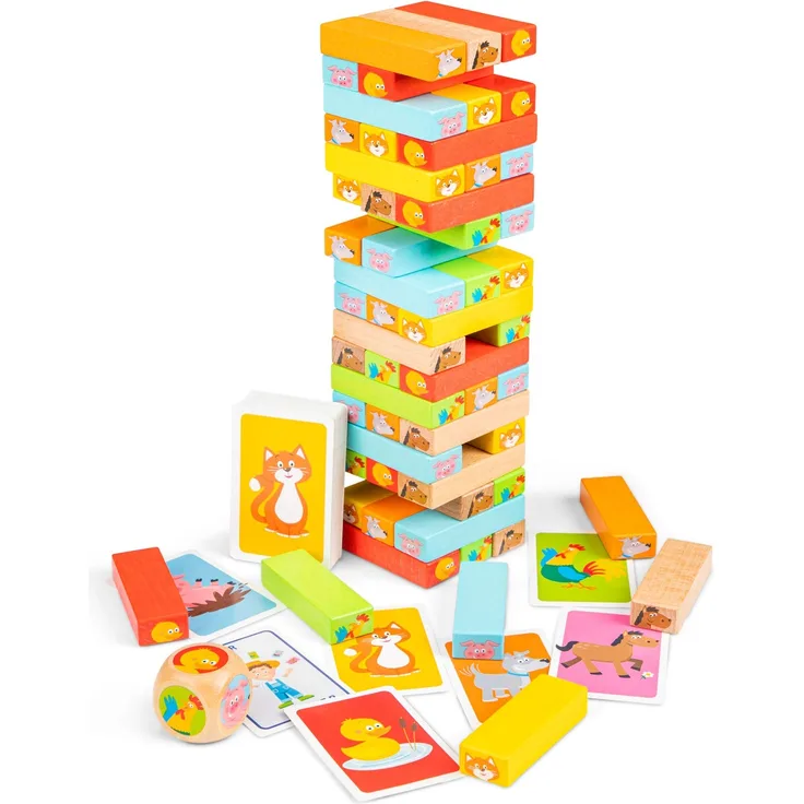 New Classic Toys 10807 Wooden Block Tower-Jenga