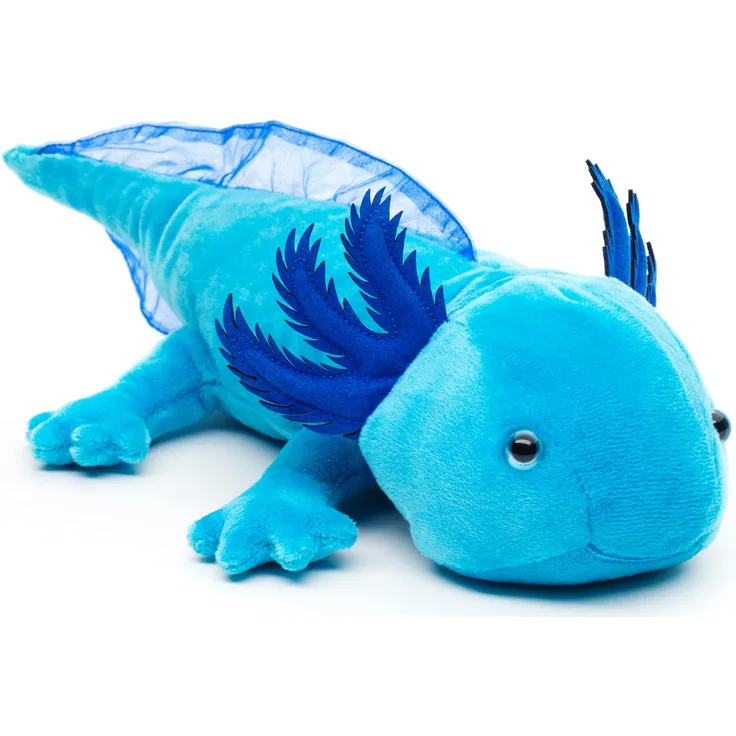 Uni-Toys - Axolotl (blau) - 32 cm (Länge) - Plüsch-Wassertier - Plüschtier, Kuscheltier, (WT-70219)