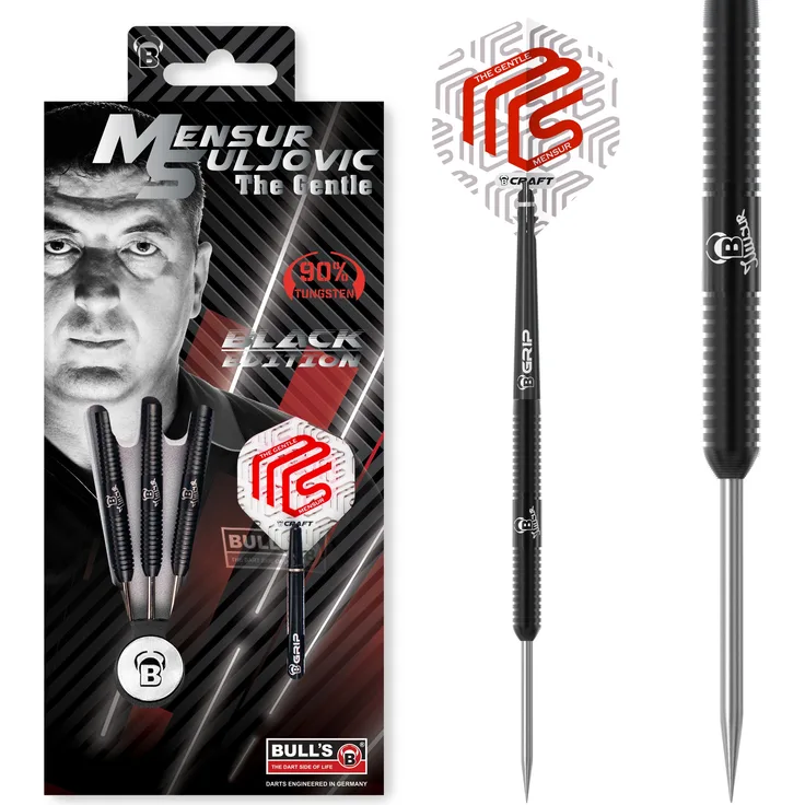 BULL'S Mensur Suljovic Black Edition Steel Dart/ 25 Gr. /Verpackungseinheit 1 Stück