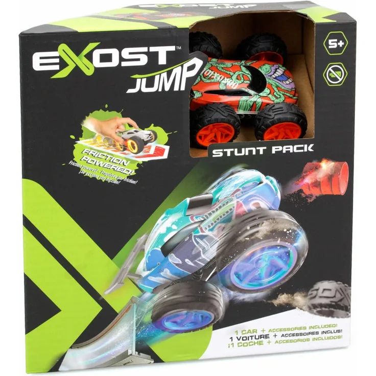 eXost Jump Stunt Pack, Stuntfahrzeug mit Reibungsantrieb in zufälligem Design mit Zubehör, Spielzeug, 20620