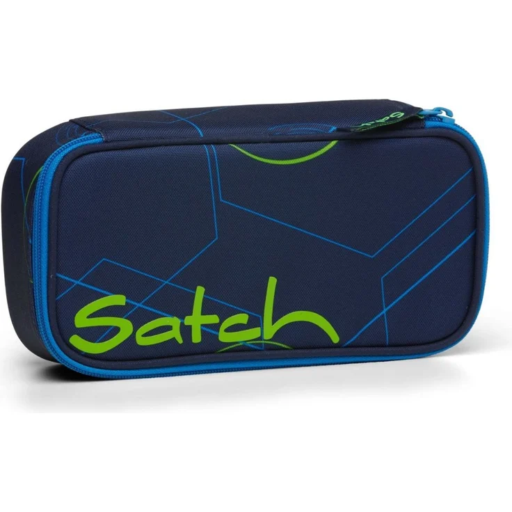 Satch 'Schlamperbox Blue Tech', 22x6x10 cm, inkl. Geodreieck, dunkelblau/grün – Bild 1