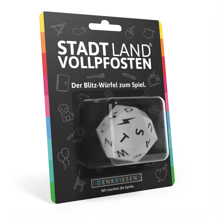 STADT LAND VOLLPFOSTEN® Würfel - "Der Blitz-Würfel zum Spiel. "