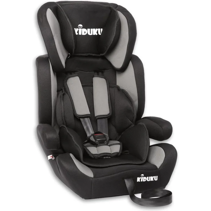 KIDUKU Autokindersitz, Schwarz/Grau, 9-36 kg (Gruppe 1/2/3)