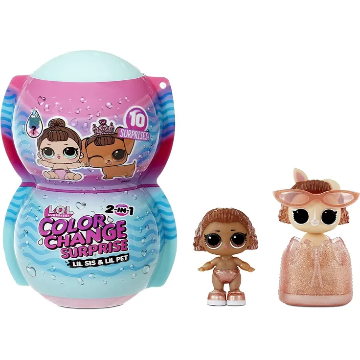 MGA Entertainment L. O. L. Surprise Me & My Lil Sis + Lil Pet Farbwechselpuppen, 1 Stück, sortiert