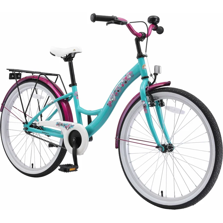 BIKESTAR Kinder Fahrrad ab 9 Jahre | 24 Zoll Classic Kinderrad | Mint