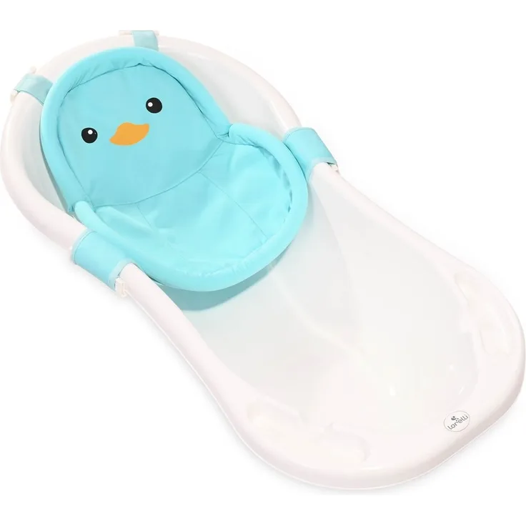 Lorelli Baby Badenetz Pinguin, Clips aus Kunststoff, Badewannennetz, ab Geburt blau