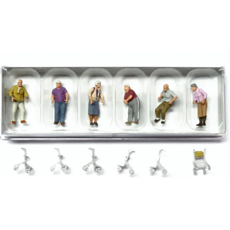 Preiser 10718 H0 Figuren Senioren mit Rollator