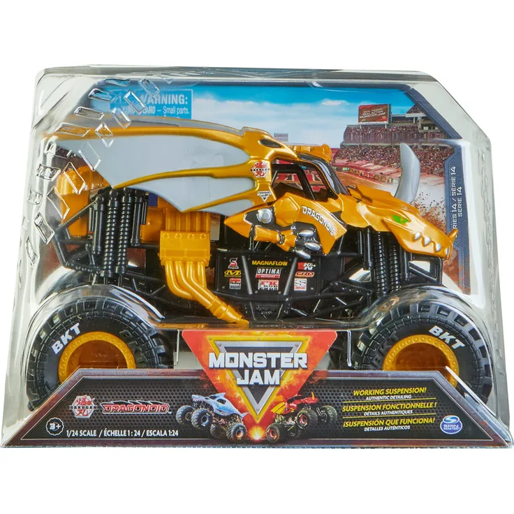 Monster Jam, offizieller Bakugan Dragonoid Monster Truck, Druckguss-Fahrzeug zum Sammeln im Maßstab 1:24, Kinderspielzeug für Jungen