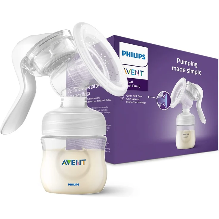 Philips Avent Handmilchpumpe - einfaches Abpumpen, mit Natural-Motion Technologie (Modell SCF430/01), Transparent - Preisvergleich – Bild 1