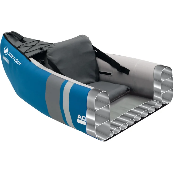 Sevylor 2-Sitzer Kajak Adventure™ Kit blau 314x88 cm aufblasbar Kanu mit 2x Einhandpaddel, Tasche – Bild 2