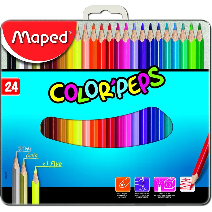 Maped - Colour Peps Buntstifte in Metallbox 24 Stück