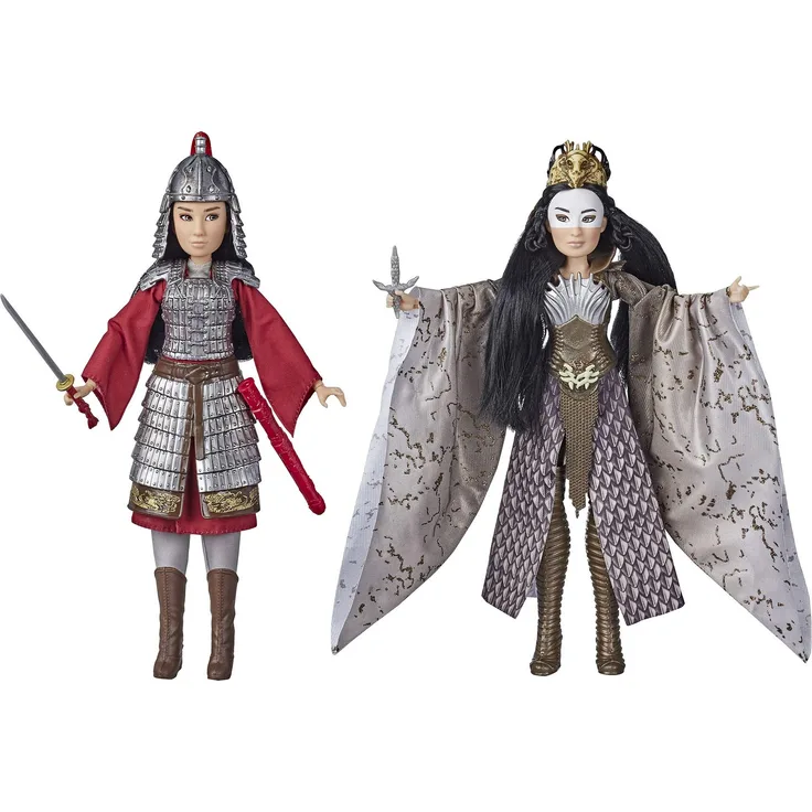 Disney Mulan und Xianniang Puppen mit Helm, Rüstung und Schwert, inspiriert von Disneys Mulan Film, Spielzeug für Kinder und Sammler