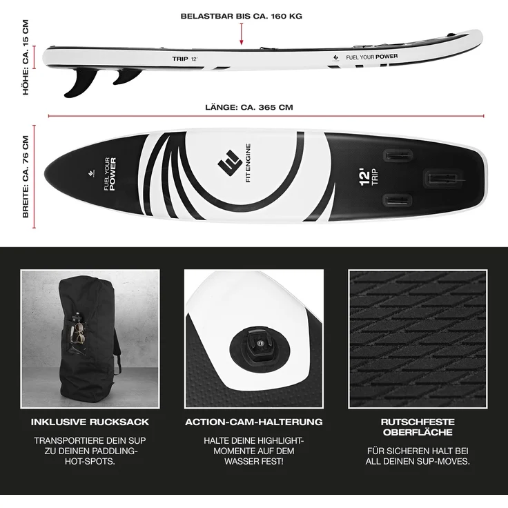FitEngine Trip SUP-Board Set (Allrounder) - 12' – Bild 4