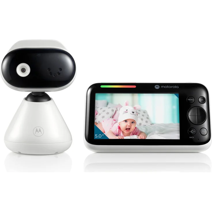 Motorola Nursery PIP1500 - Babyphone mit Kamera - 5" Elterneinheit - 2 Wege Kommunikation - Zimmertemperatur - Infrarot Nachtsicht - 300 m Reichweite, Weiß/Schwarz – Bild 1