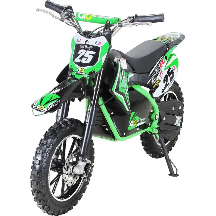 Kinder Mini Enduro Crossbike Gepard Elektro 500 Watt Motorcrossbike Pocketbike (Grün)