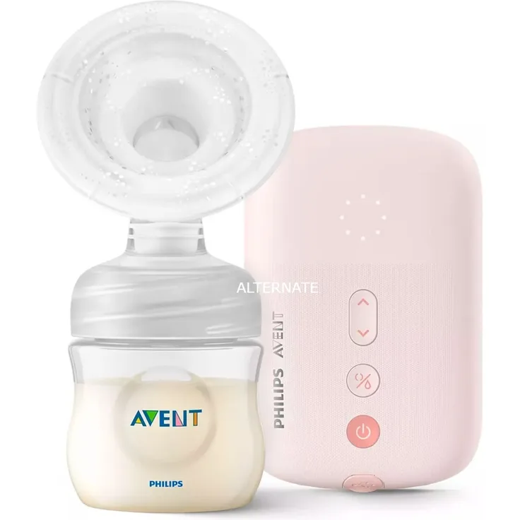 Philips Avent 'SCF395/11' Elektrische Milchpumpe Rosa, inkl. leiser Motor, Einzelpumpe, Stilleinlagen, 125 ml Flasche