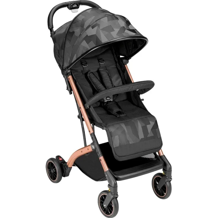 CAM Il Mondo del Bambino - art. 832/T194 - Sportwägen Compass 2. 0 - perfekt von 0 bis 4 Jahren - geschlossen kann es wie ein Trolley transportiert werden - JACQUARDSCHWARZ