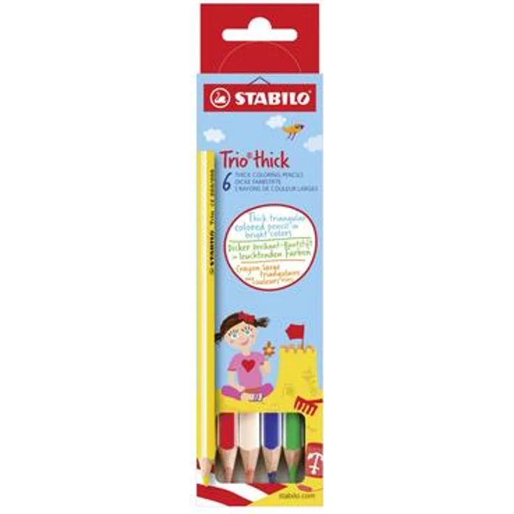 STABILO Dreikant-Buntstift - Trio dick - 6er Pack - mit 6 verschiedenen Farben – Bild 1