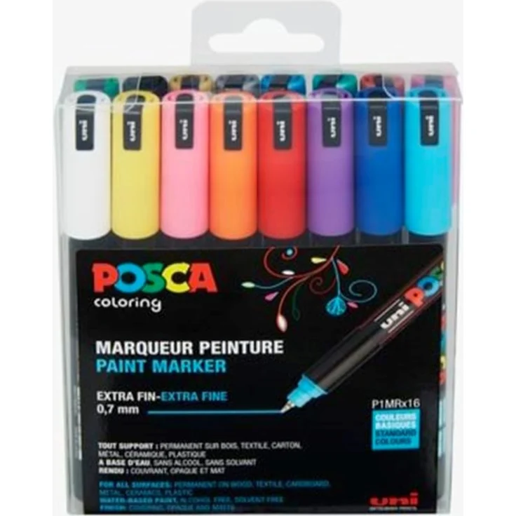 POSCA marker sćt PC-1MR 16 ass. std. colors