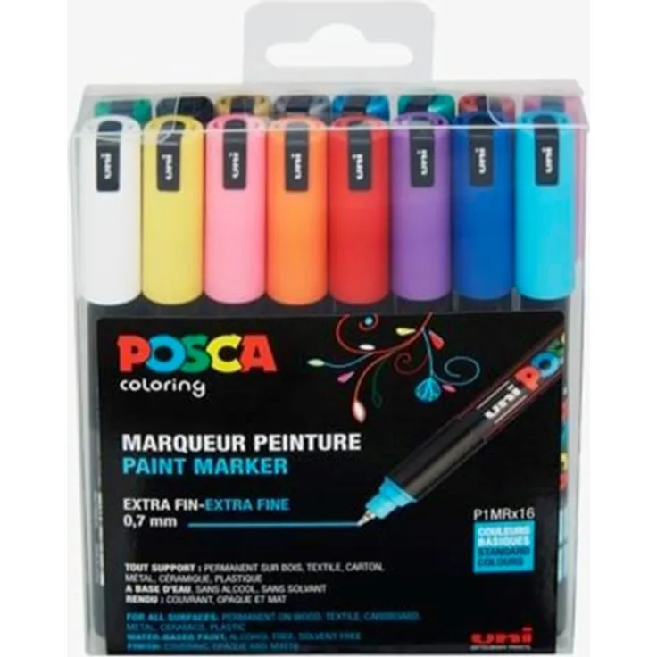 POSCA marker sćt PC-1MR 16 ass. std. colors