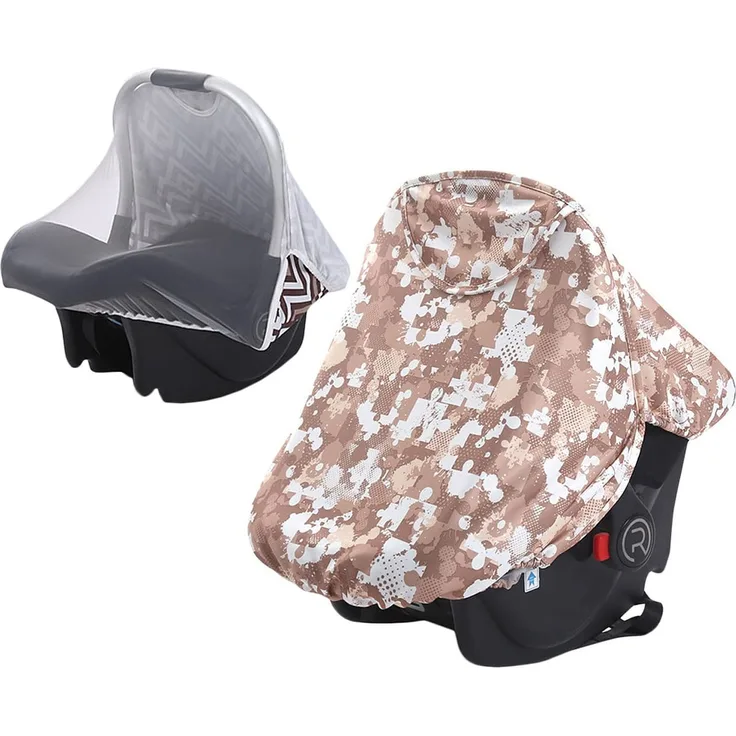 2 in1 Universal Sonnenverdeck für Babyschale Sonnendach mit Insektenschutz UPF 50+ UV Schutz Verdeck Sonnenverdeck für Maxi Cosi Cabrio/CabrioFix/Pebble/Citi Sonnenschutz Sonnendach