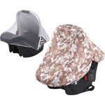 2 in1 Universal Sonnenverdeck für Babyschale Sonnendach mit Insektenschutz UPF 50+ UV Schutz Verdeck Sonnenverdeck für Maxi Cosi Cabrio/CabrioFix/Pebble/Citi Sonnenschutz Sonnendach