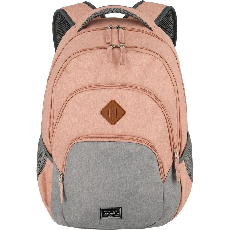 Travelite Basics Rucksack mit Laptopfach Schulrucksack Daypack Backpack Rosa/Grau – Bild 1