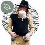 Cuddie Babytragetuch Schwarz | Premium Bio-Tragetuch für Neugeborene und Kinder | Alles in einem Babytrage | Geschenk Baby Wrap Carrier | Bis zu 15 kg | Verstellbar für alle Körpertypen (Schwarz)