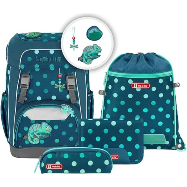 Step by Step Giant Schulrucksack-Set 5 tlg. Tropical Chameleon – Bild 1