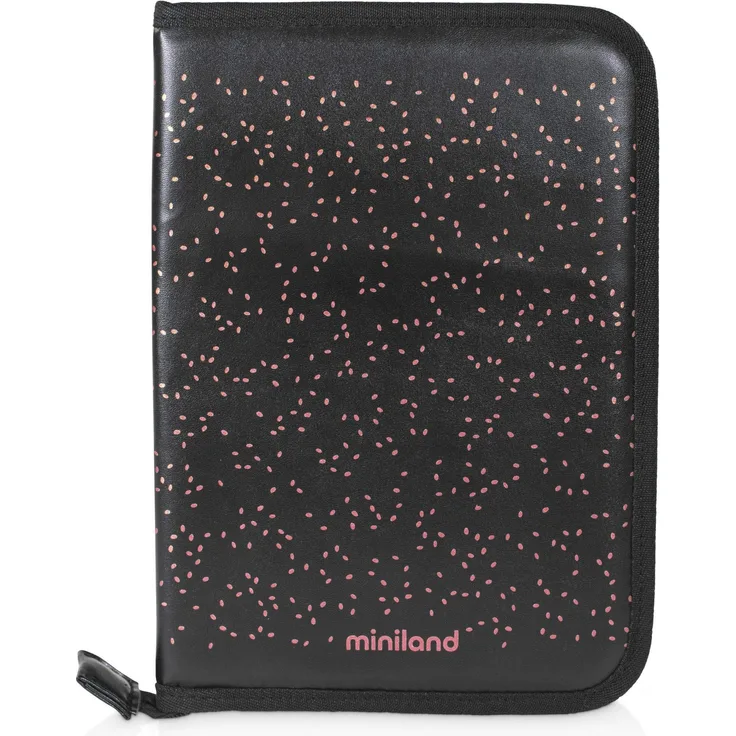 Miniland CAREBOOK DELUXE, Dokumentenmappe für Impfpass des Kindes oder Mutterpass, rose, 8413082893286, schwarz/rosa