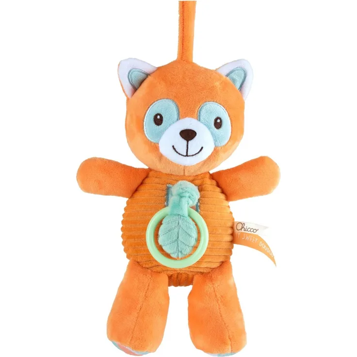 Chicco - Spieluhr Panda Rot, My Sweet Doudou, Kinderbett, aus weichem Velours, mit süßer Melodie, 0 Monate+, 000110420000