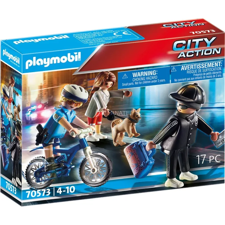 Playmobil City Action 70573 'Polizei-Fahrrad: Verfolgung des Taschendiebs', 17 Teile, ab 4 Jahren