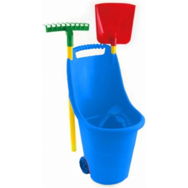 Paradiso Toys wagen mit Harke und Schaufel 77 cm, blau
