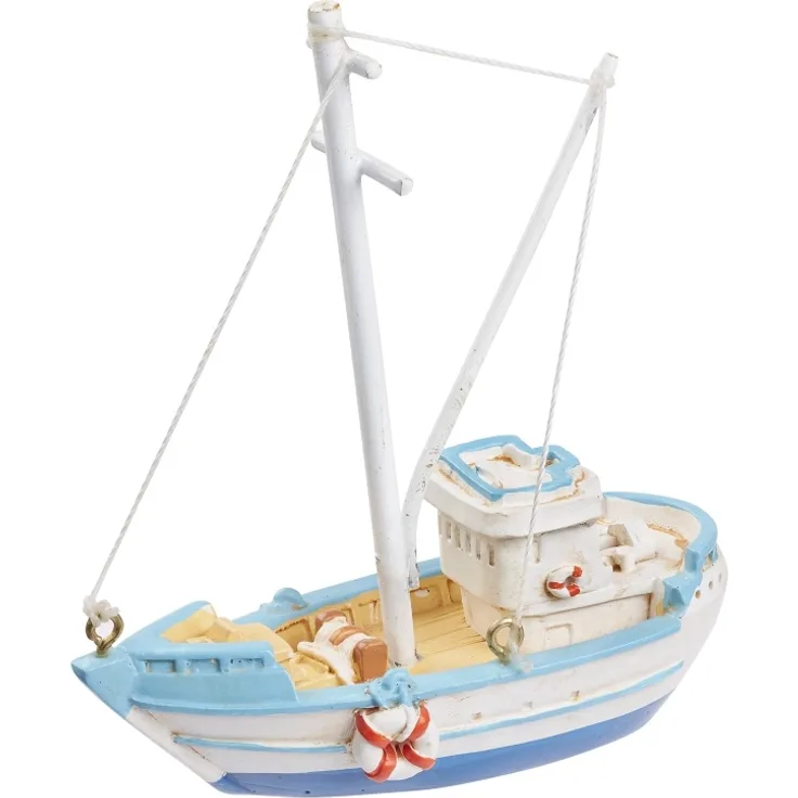 Fischerboot, ca. 7,5 cm, hellblau