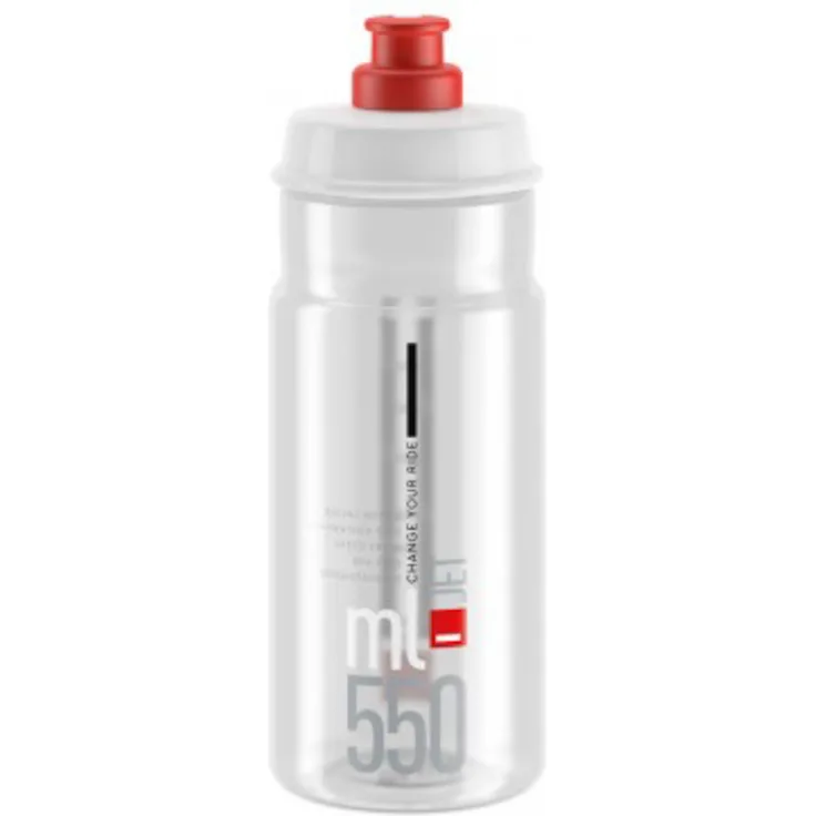 Trinkflasche Elite Jet 550ml, klar/rot