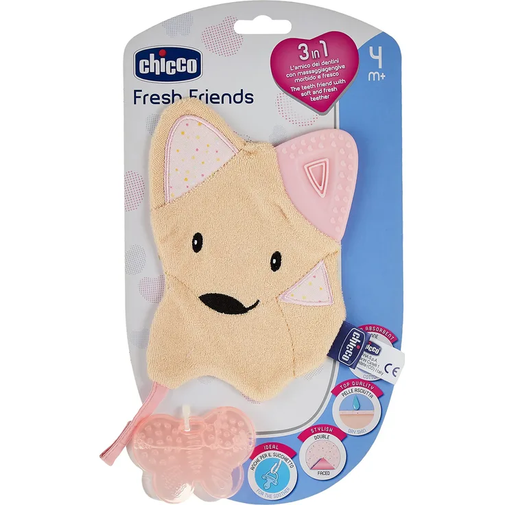 Chicco 00002583100000 Softtierchen Fresh Friends Mit Abnehmbarem Beissring Girl, rosa