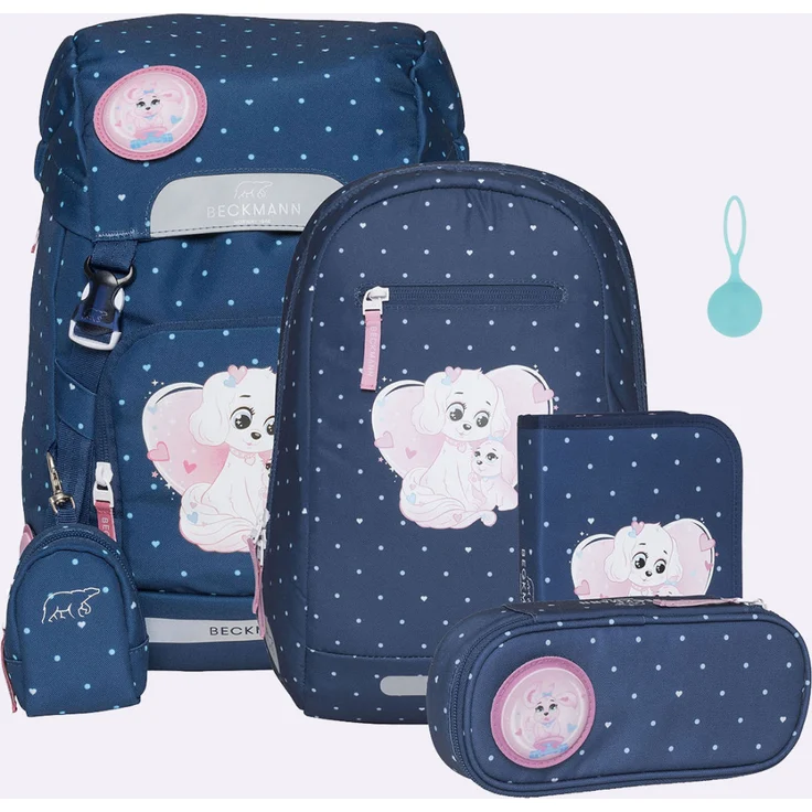 Beckmann Schulrucksack Set 6-teilig Classic Pet Friends blue – Bild 1