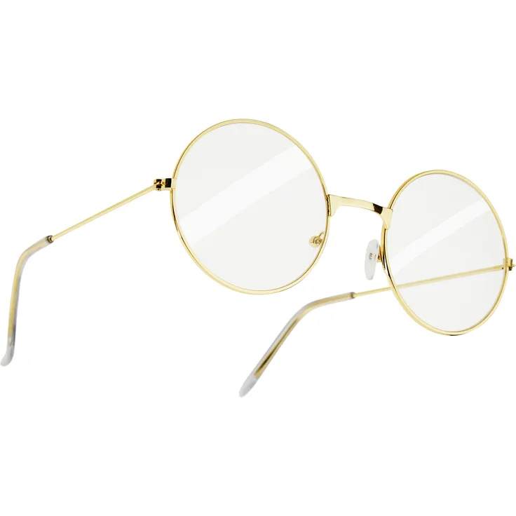 Runde Retrobrille mit goldenem Rahmen - gold