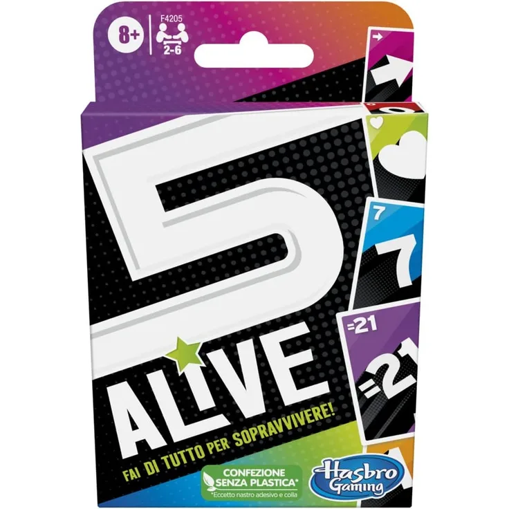 Hasbro 5 Alive Kartenspiel, rasantes Spiel für Kinder und Familien, Familienspiel, schnelles Kartenspiel für 2 − 6 Spieler