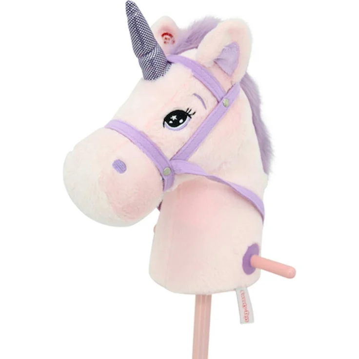 Sweety Toys 10547 Einhorn Steckenpferd Pink Rosa mit Funktion Gewieher und Galoppgeräusch – Bild 1