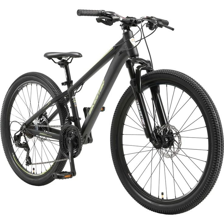 BIKESTAR Alu Mountainbike 26 Zoll | 21 Gang Hardtail Sport MTB 13 Zoll Rahmen Scheibenbremse Federgabel | Schwarz – Bild 1